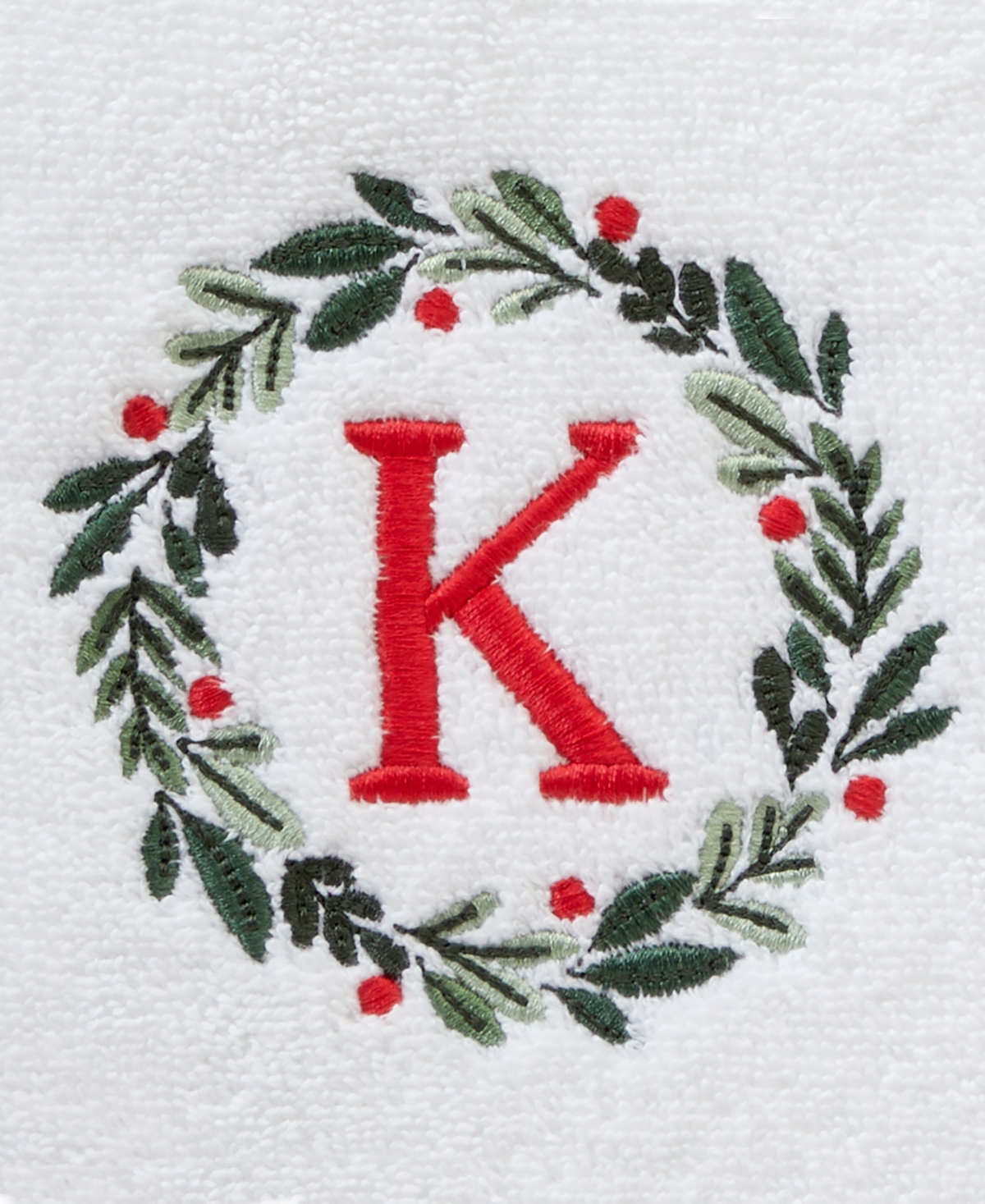 Skl Home Wreath Monogram Cotton Hand Towel, 16" x 26"