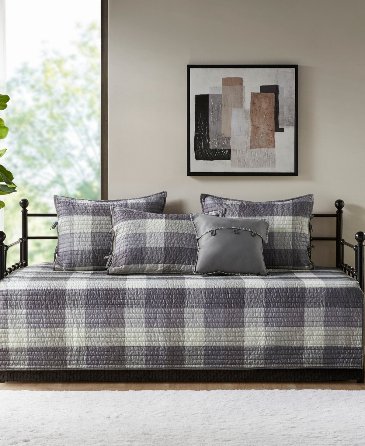 Madison Park Ridge Herringbone 6-pc. Quilt Set, Daybed In Grey