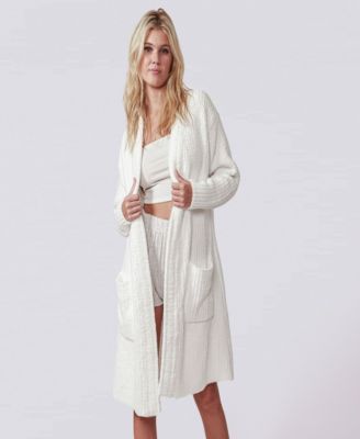 Snug Ribbed Cardigan Robe