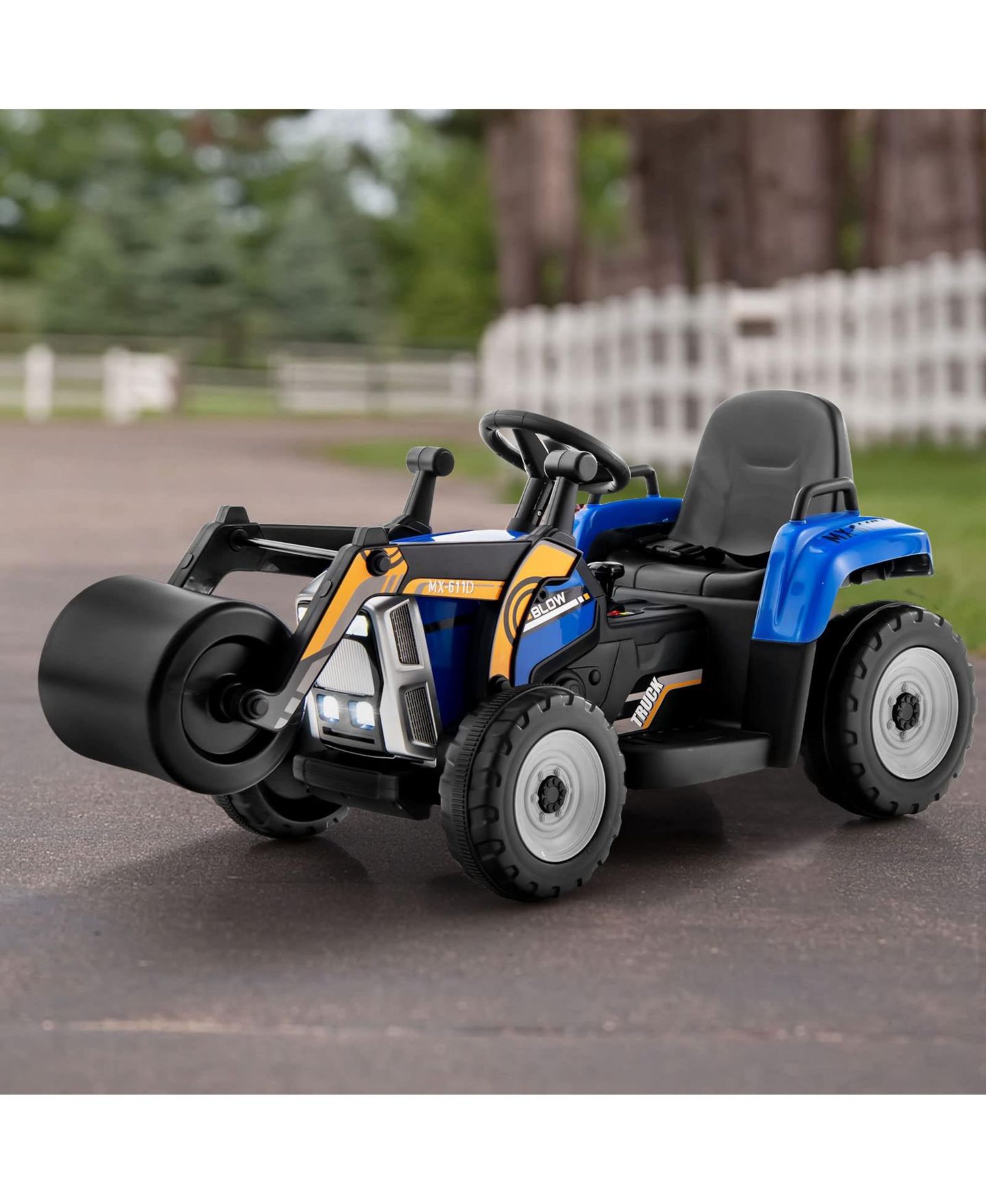 Детская игрушка VEBREDA 12V Steel Road Roller with 2.4G Remote Control Ride-On, Ages 3+, цвет: Синий — фото 3