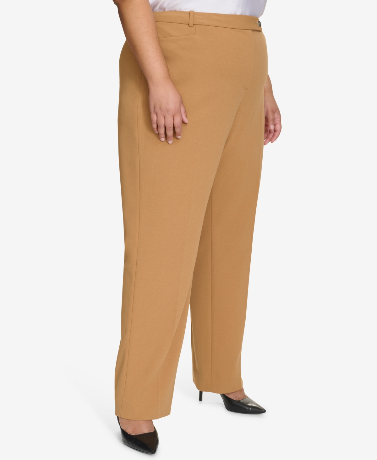 Calvin Klein Plus Size High Rise Straight Leg Pants