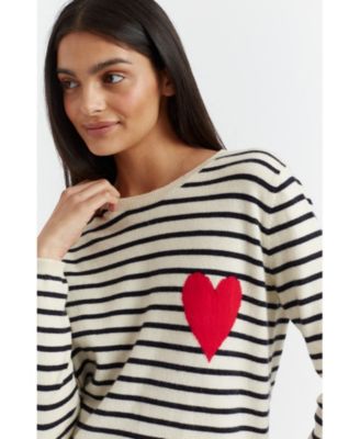Women's Breton Heart Wool & Cashmere Sweater
