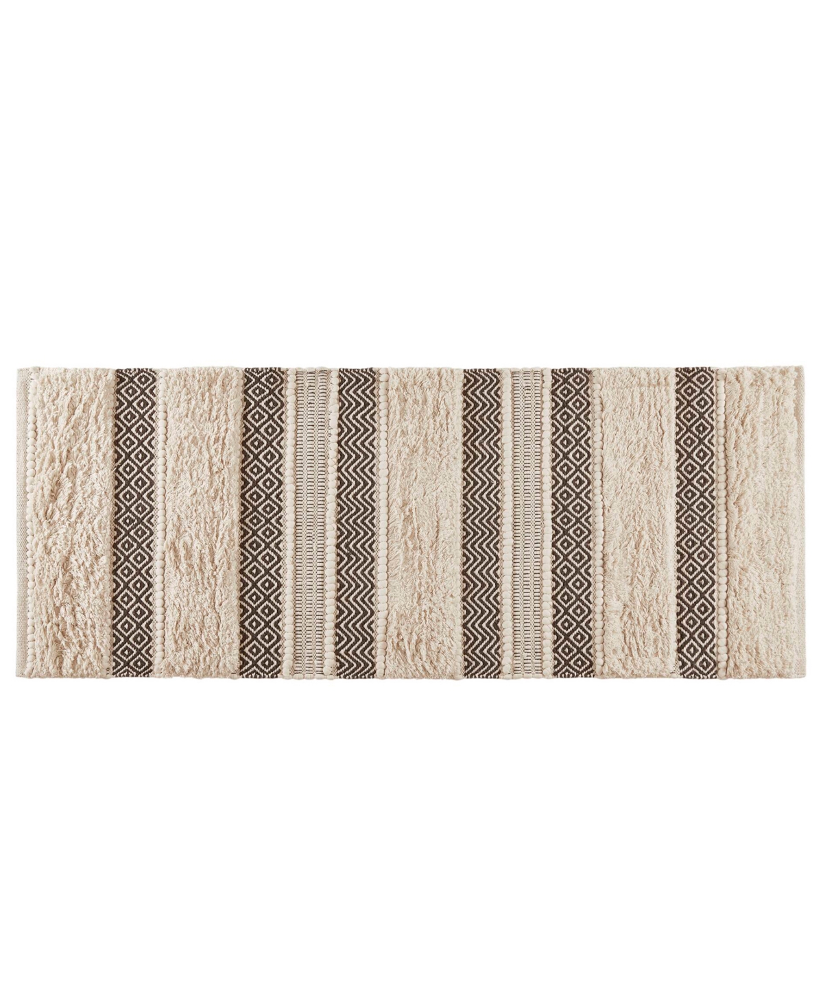 Ink+Ivy Asher Woven Texture Stripe Bath Rug, 22" x 58"