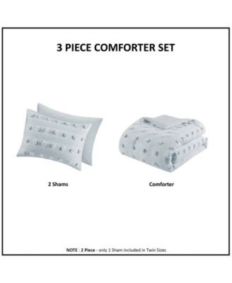Lucy Clip Jacquard 3-Piece Comforter Set, Full/Queen