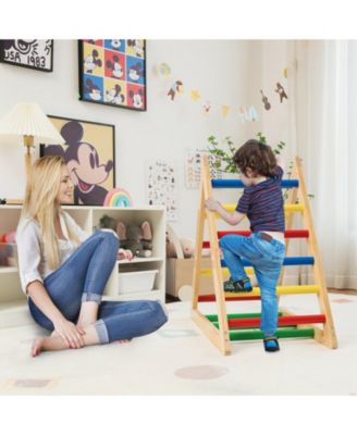 Climbing Triangle Ladder with 3 Levels for Kids-Multicolor