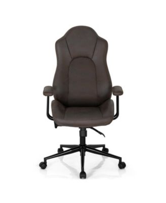 High Adjustable Back Executive Office Chair with Armrest-Brown