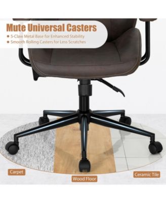 High Adjustable Back Executive Office Chair with Armrest-Brown