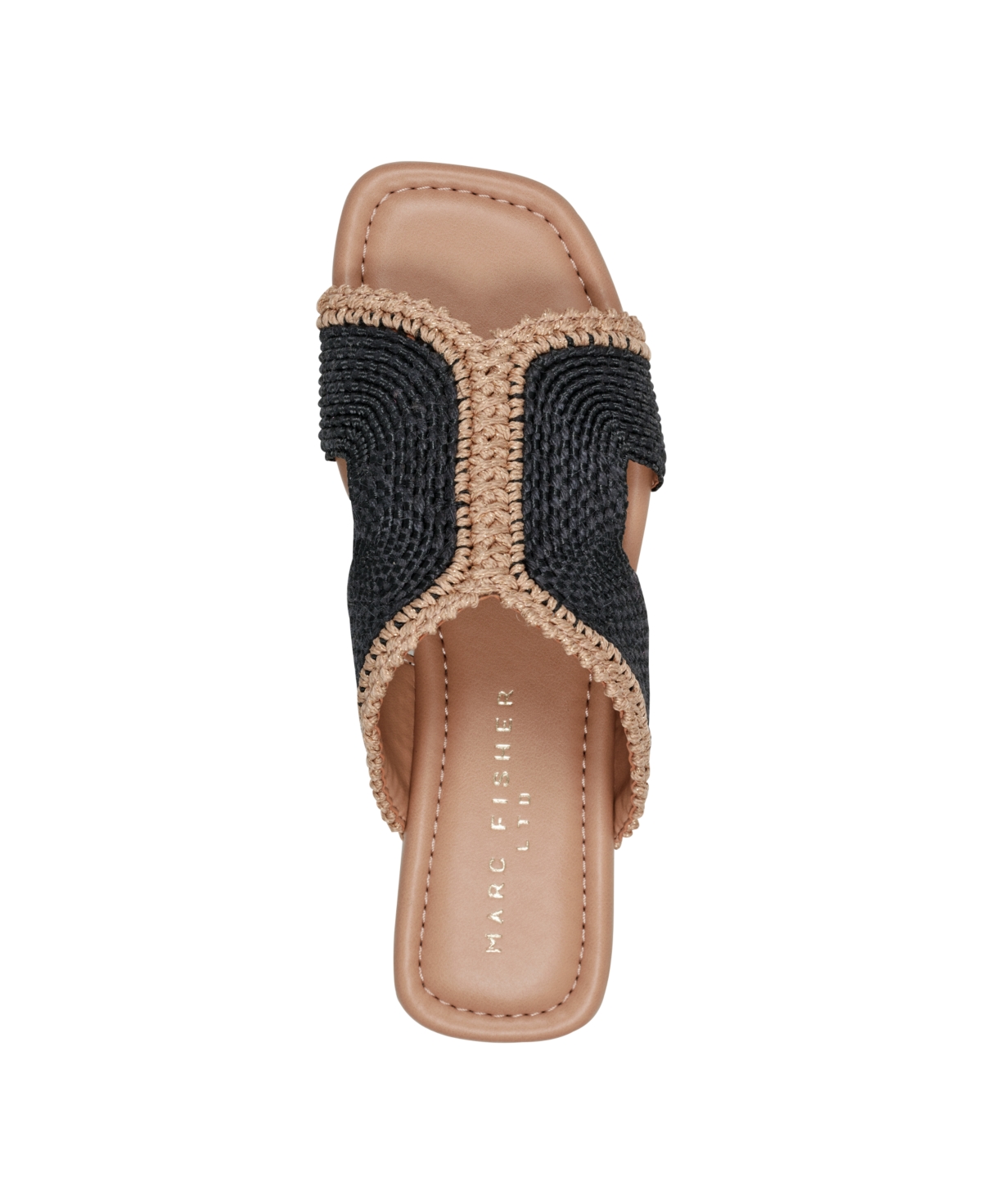 Marc Fisher Ltd Women's Nashie Slip On Square Toe Flat Sandals -Natural