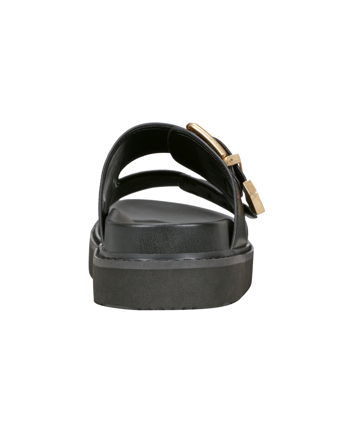 Marc Fisher Ltd Amirra Platform Slide Sandal In Black Leather