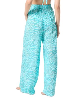 Women's Pleated Printed Cover-Up Pants