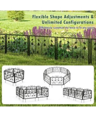 Decorative Garden Fence with 8 Panels Animal Barrier