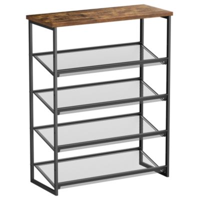 5-Tier Shoe Rack Free Standing Shoe Rack Organizer with Metal Mesh Shelves