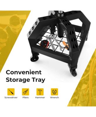 Rolling Seat Mechanic Stool Chair with Tool Tray 4 Universal Wheels for Factory