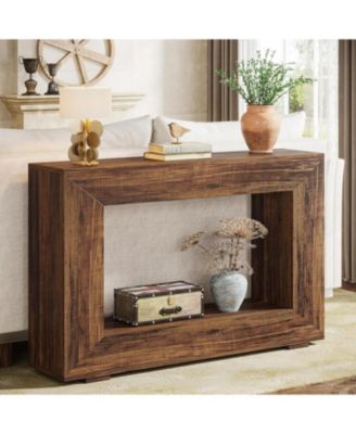 Farmhouse Console Table, 47 Inches Entryway Console Table with Storage, Industrial Hallway Accent Table for Living Room, Entrance