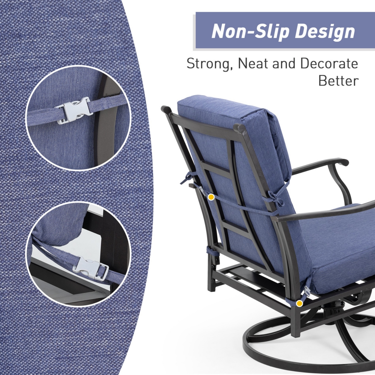 Aoodor Outdoor Chair Cushion 20.5x20.5x4.33 inches Patio Furniture Seat Cushion - Set of 4