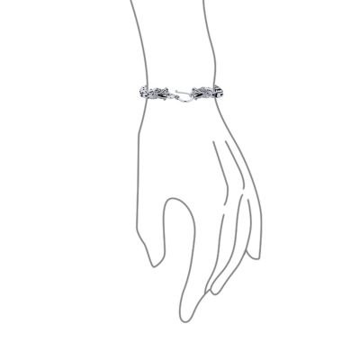 Dragon Bracelet Head Dragons Scales Chain For Women Sterling Silver Eye Hook Clasp 8 Inch