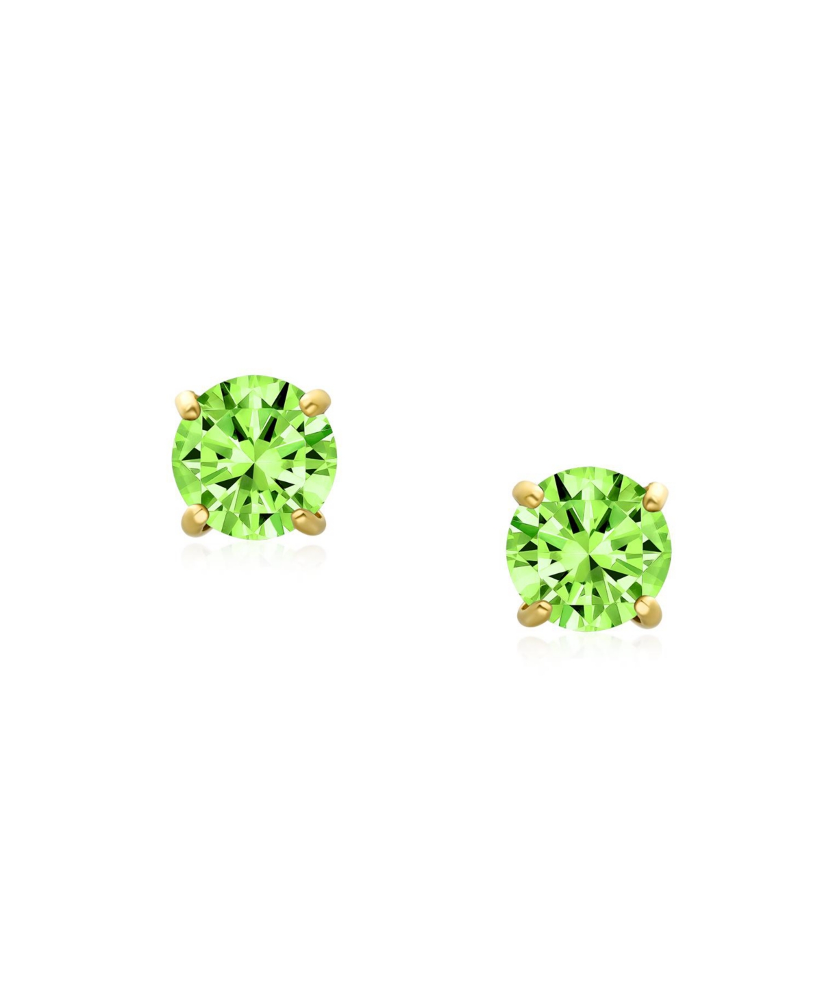 Bling Jewelry Minimalist Tiny Cubic Zirconia Blue Aqua Cz Round Solitaire Stud Earrings14K Yellow Gold Screw Back 3MM