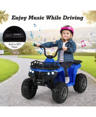 6V Kids Ride On Electric ATV with LED Headlights and MP3 Player-Pink