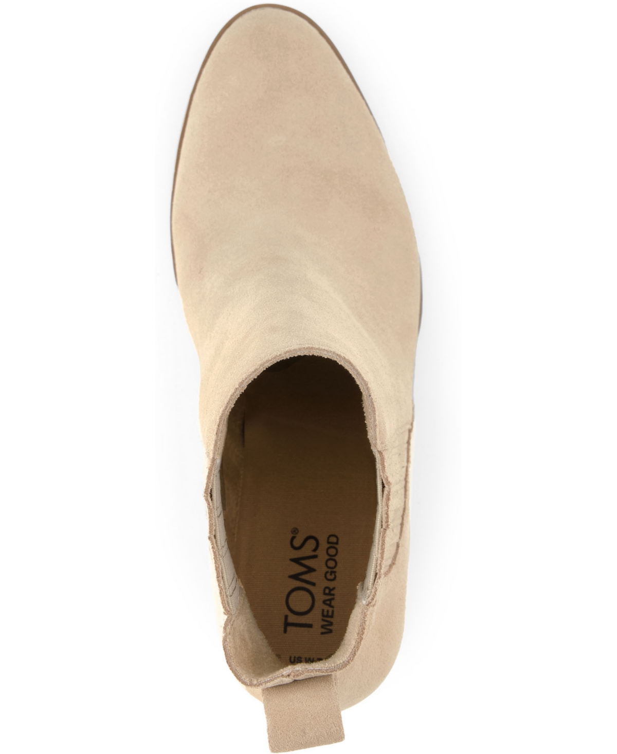 Shop Toms Women's Noa Suede Pull On Wedge Bootie In Natural Suede