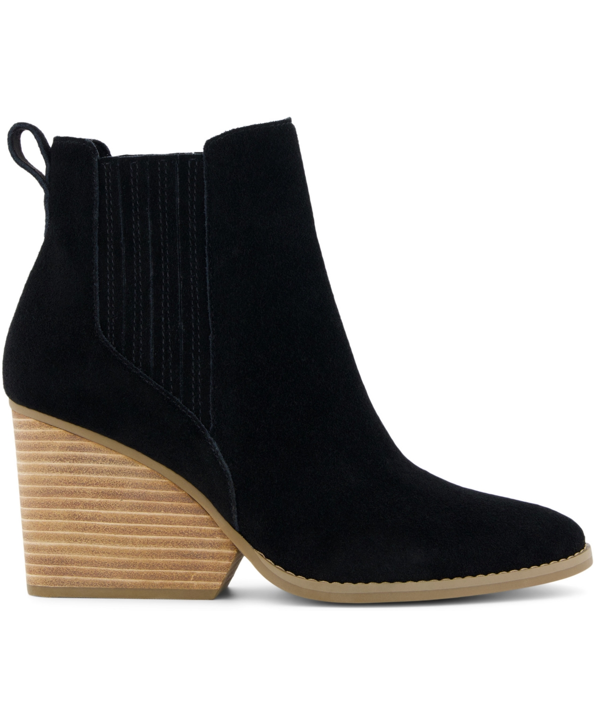 TOMS WOMEN'S NOA SUEDE PULL ON WEDGE BOOTIE 