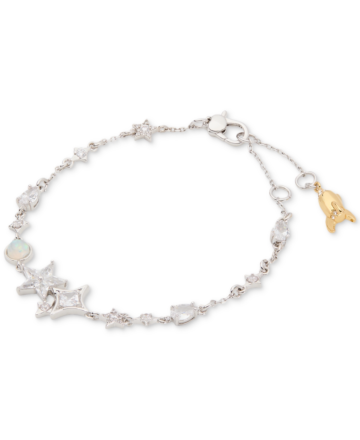 Shop Kate Spade Cosmos Two-tone Cubic Zirconia & Stone Star Flex Bracelet In Neutral Mu