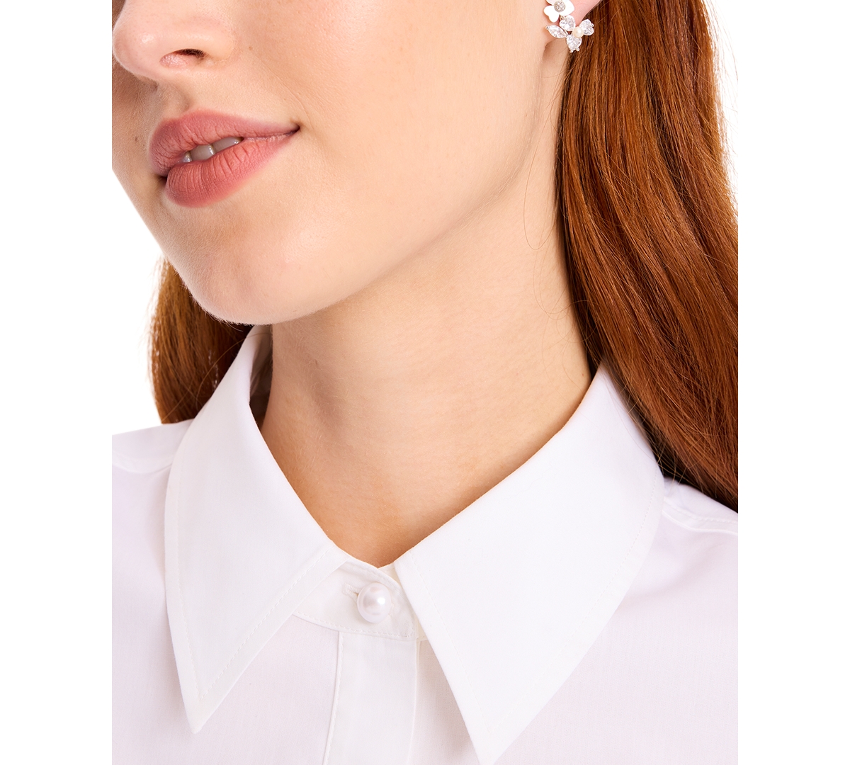 KATE SPADE SILVER-TONE CUBIC ZIRCONIA, IMITATION PEARL & MOTHER-OF-PEARL FLOWER STUD EARRINGS 
