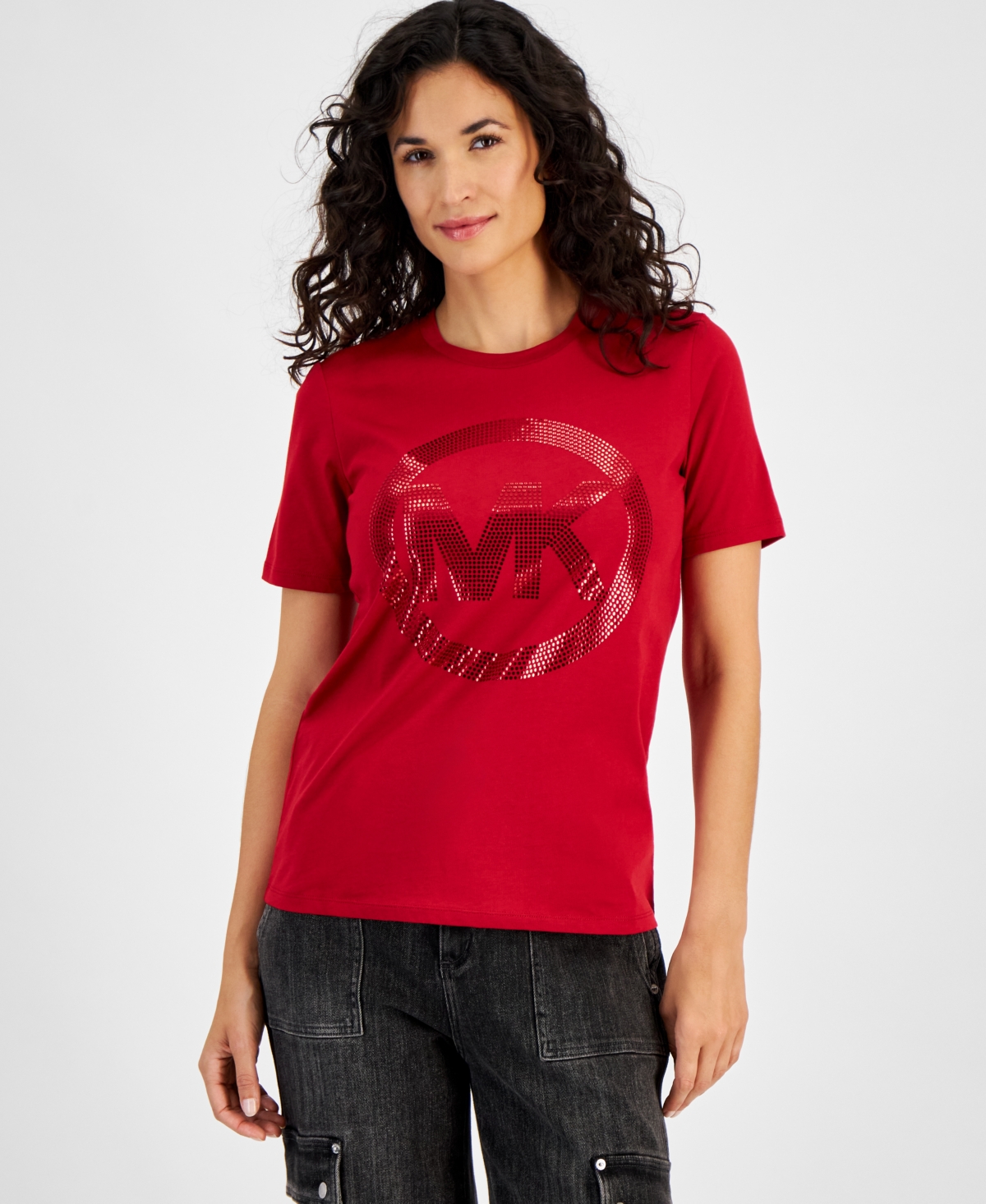 Michael kors t shirt womens red discount
