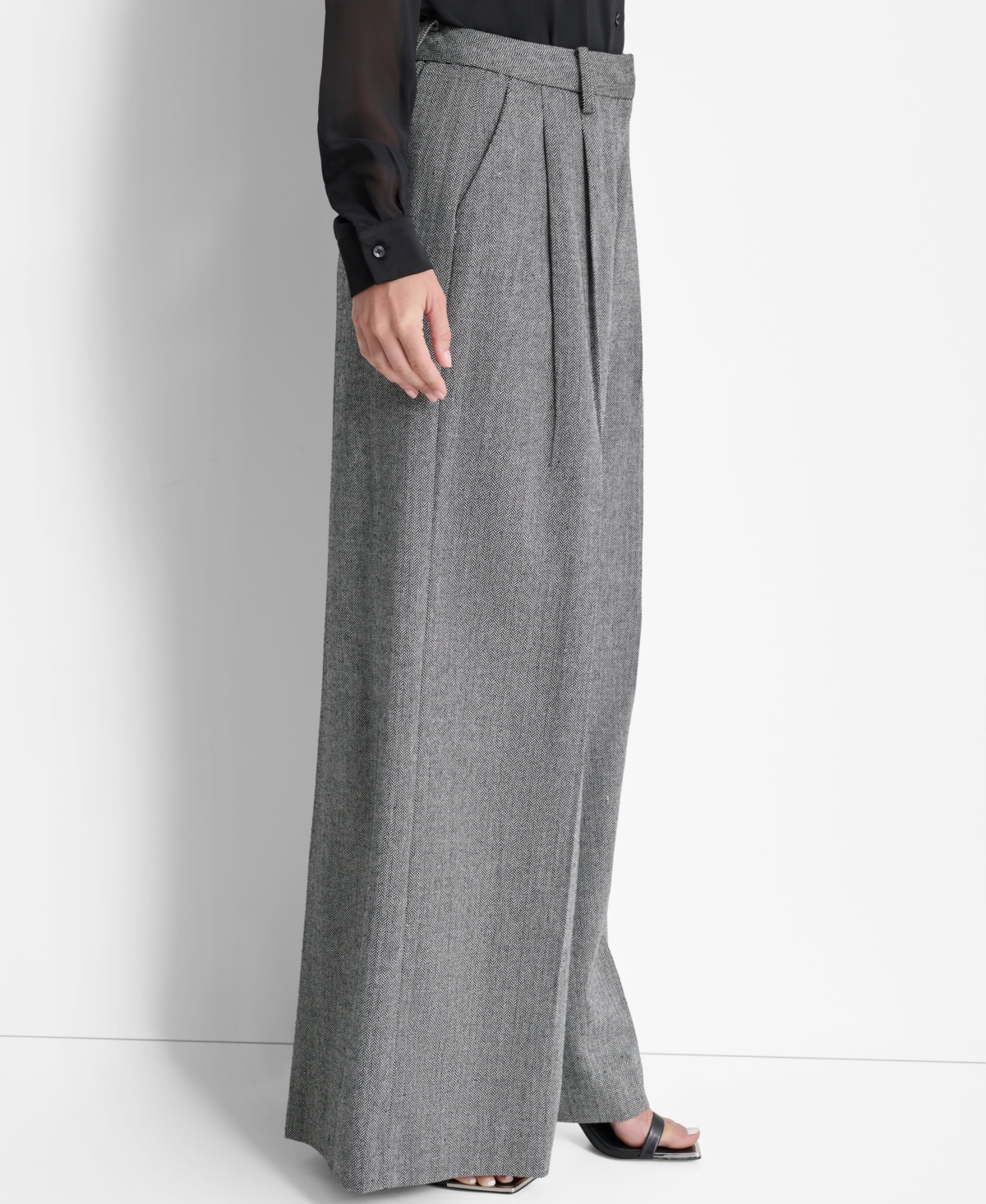 Dkny Women's High-Rise Wide-Leg Pants -ivy