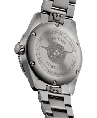 Men's Swiss Automatic Spirit Zulu Time Silver-Tone Titanium Bracelet Watch 39mm