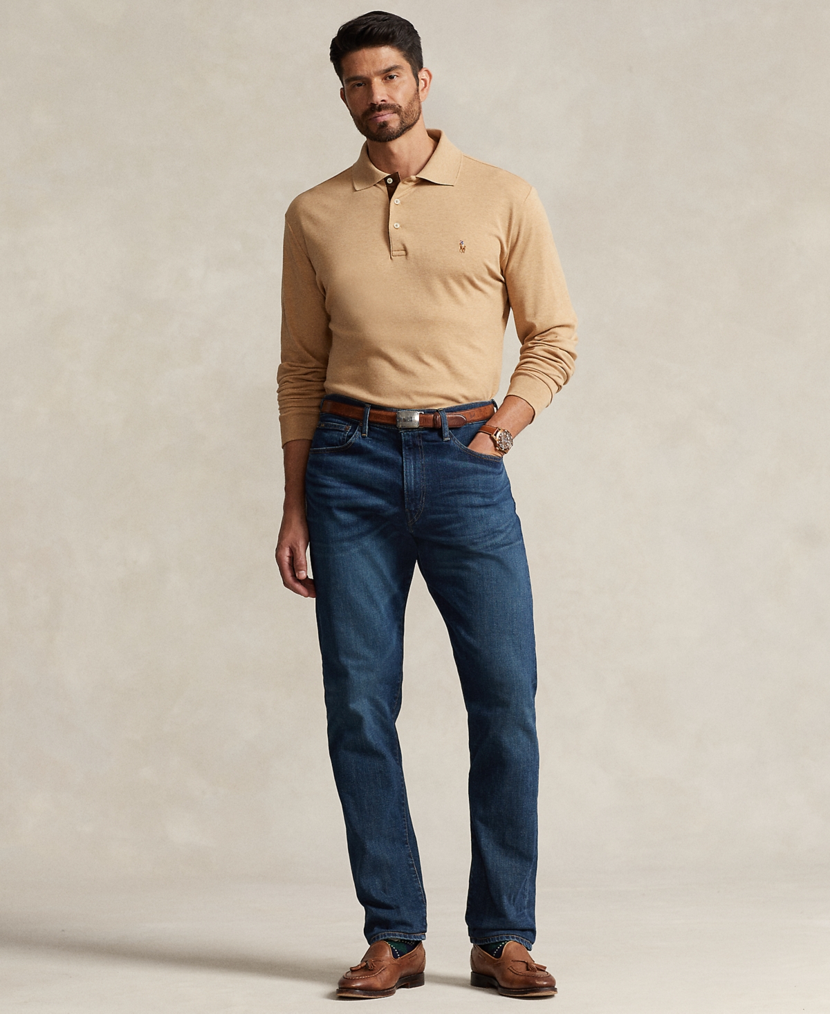 Polo Ralph Lauren Men's Big & Tall Soft Cotton Long-Sleeve Polo Shirt