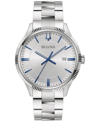 Bulova Men's Stainless Steel Bracelet Watch 42mm Macy's