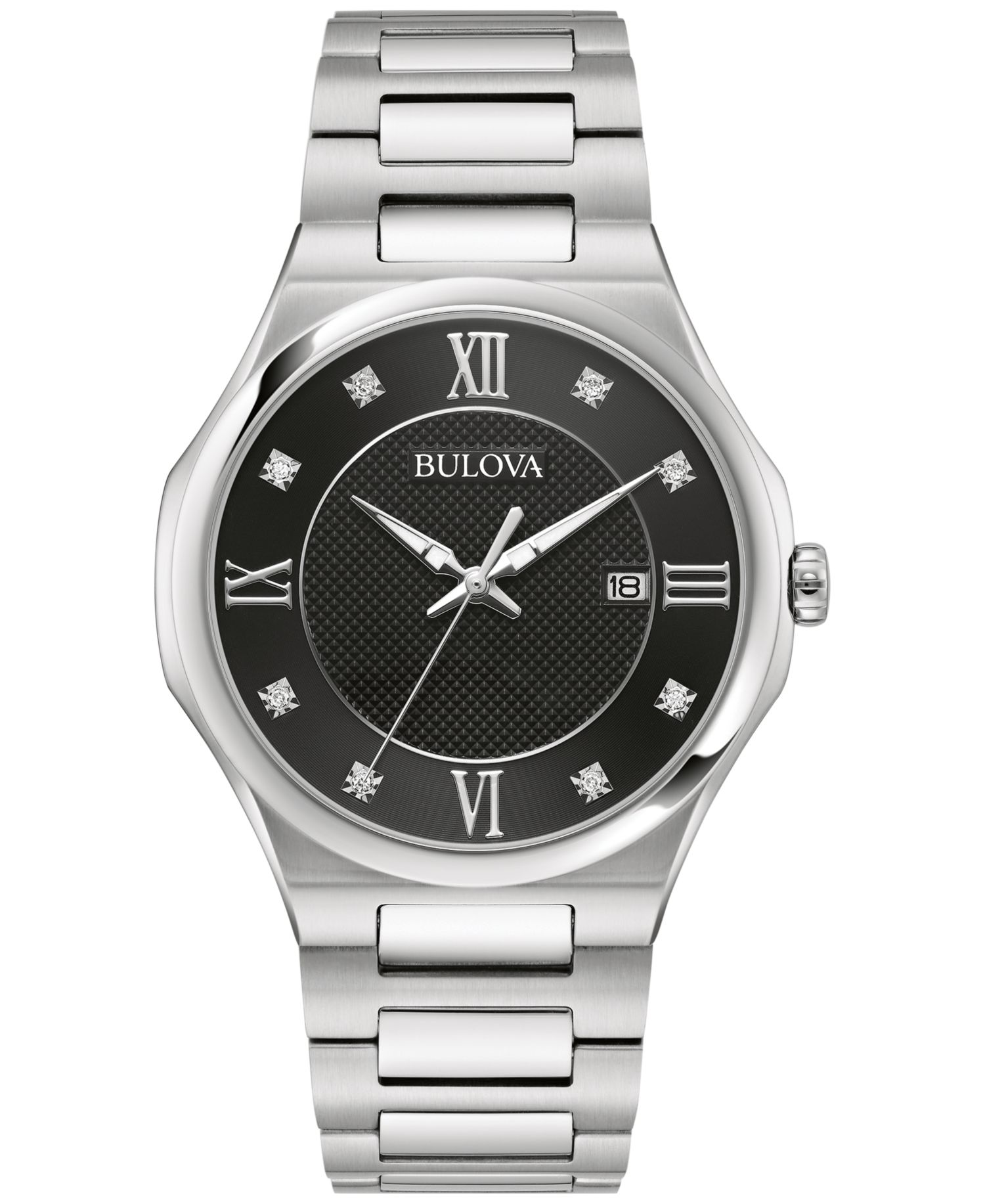 Men's Diamond Accent Stainless Steel Bracelet Watch 41mm