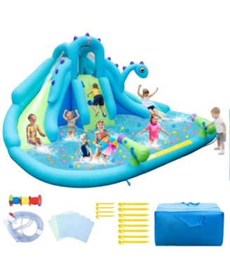 Inflatable Water Slide, Blowup Water Park with Dual Slides & 584W Blower