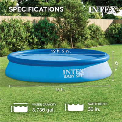26165EH 15ft x 42in Easy Set Inflatable Above Ground Swimming Pool w/ Pump
