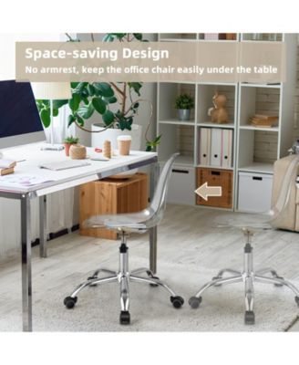 Swivel Acrylic Armless Adjustable Height Office Chair