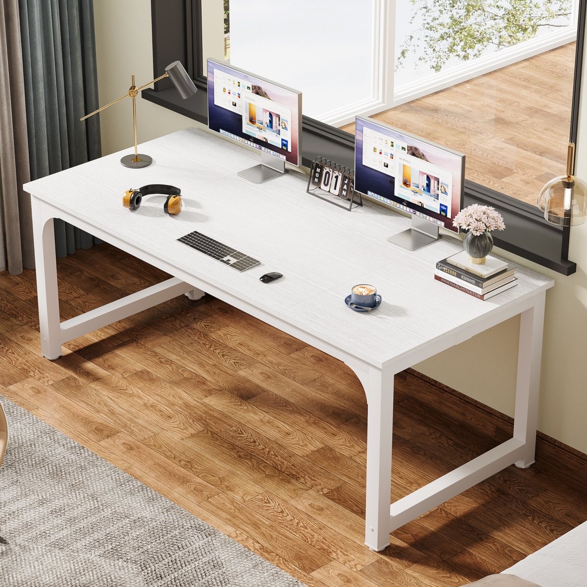 Tribesigns 70.86”Executive Desk, Large Office Computer Desk with Thicken Frame, Modern Simple Workstation Business Furniture for Home Office, W