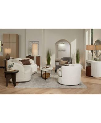 Emma Modern Mid Century Accent Table Lamp 21" High Wood Brown Ceramic with Table Top Dimmer Oatmeal Drum Shade for Bedroom Living Room