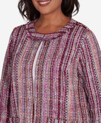 Petite Wine Country Fringe Textured Jacket