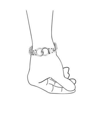 Biker Jewelry Interlocking Handcuff Bracelet with Padlock Curb Chain Stainless Steel