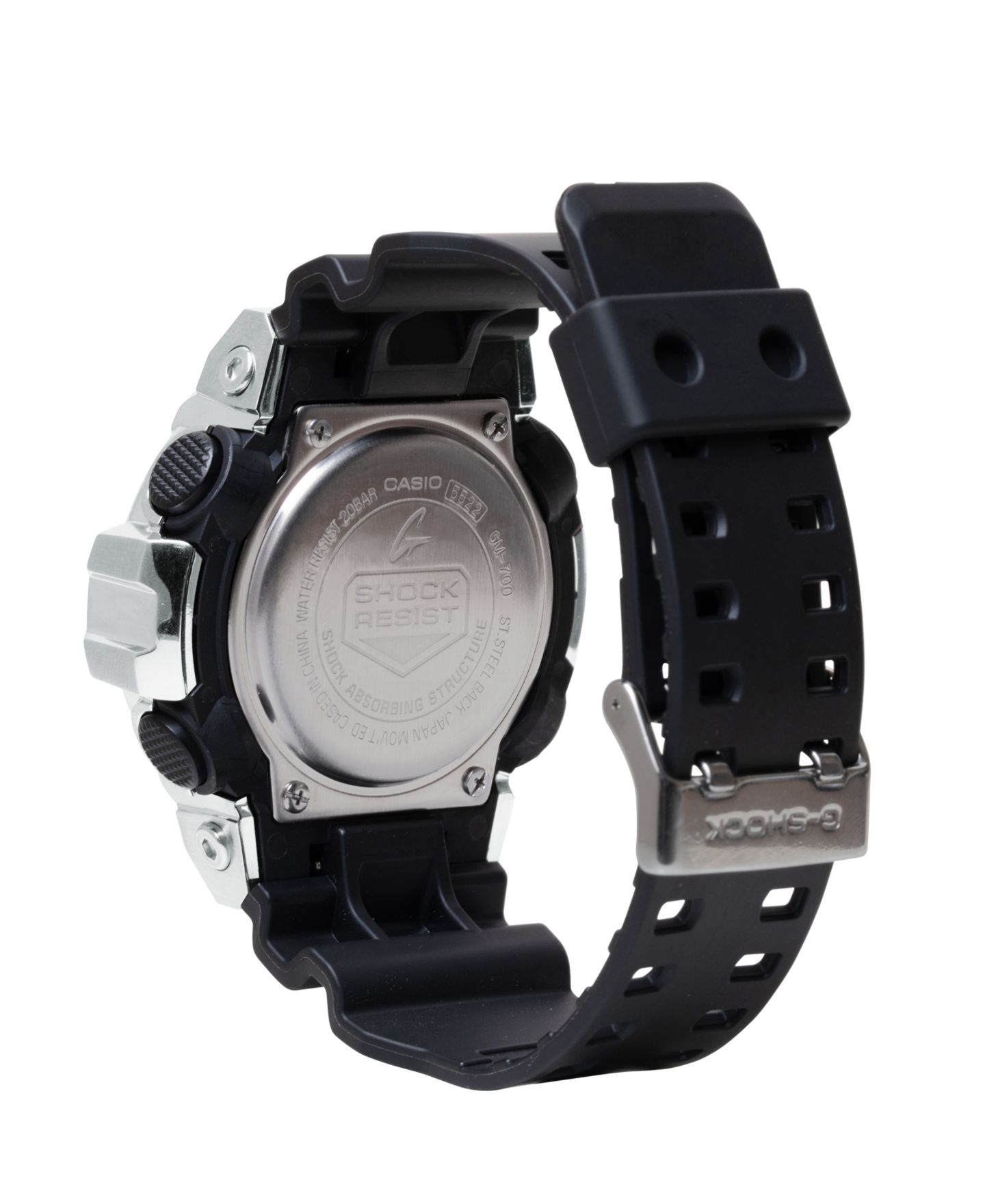 Мужские часы G-Shock Japanese Quartz Black Resin Watch, 53.4mm, GM700-1A — фото 2