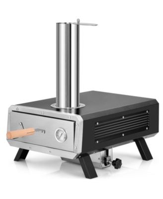 Outdoor Pizza Oven Portable Wood Pellet Pizza Stove with 12 Inch Round Rotatable Pizza Stone