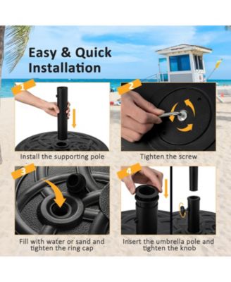 22 Inch Fillable Heavy-Duty Round Patio Umbrella Base Stand