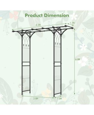 6.8 Feet Garden Arbor with Trellises for Climbing Plant Vine Rose