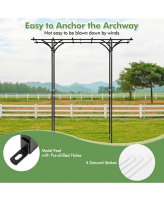 6.8 Feet Garden Arbor with Trellises for Climbing Plant Vine Rose