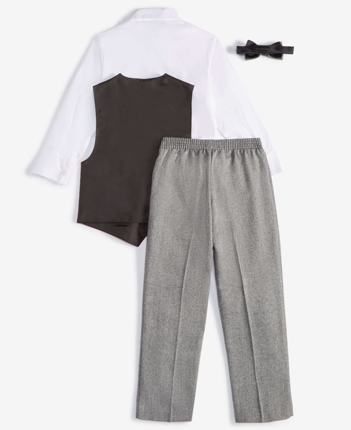 Nautica Toddler and Little BoysVelvet Duo Vest 4-Piece Set - Burgundy
