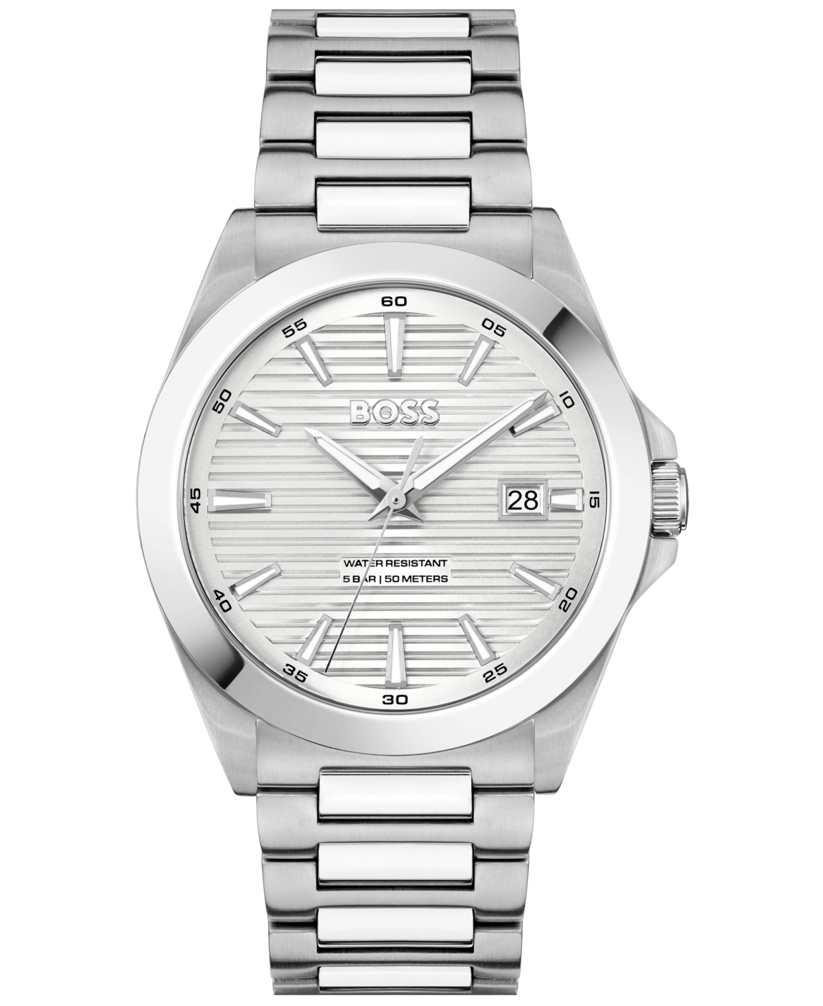 Men's Strike Quartz Basic Calendar Stainless Steel Watch 41mm - Silver-tone