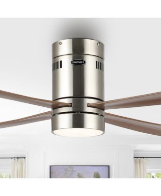Theo 52" 1-Light Contemporary Minimalist Iron/Acrylic Mobile-App/Remote-Controlled 6-Speed Integrated LED Ceiling Fan