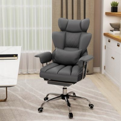 Office Desk Chair Big and Tall Executive Office Chair with Footrest Lumbar Support