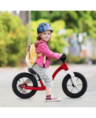 12-Inch Balance Bike with Adjustable Seat and Rotatable Handlebar for Over 36 Months Old-White