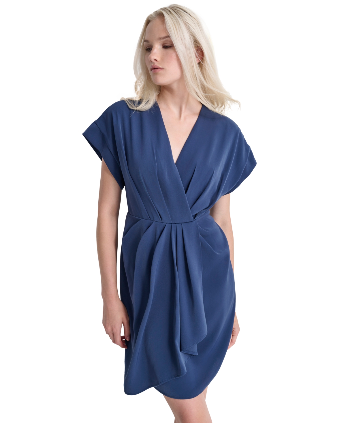 Dkny Women's Twist-Front Dolman-Sleeve V-Neck Dress